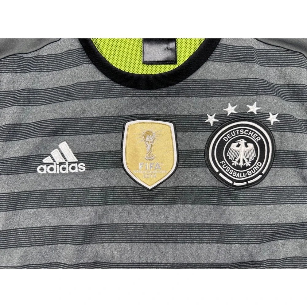 Adidas Germany 2016 Away Reversible Soccer Jersey Grey Green Neon AA0110 Mens M